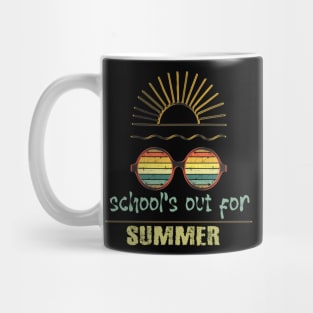 cute retro last day of school school's out for summer teacher Mug